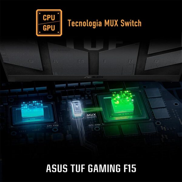 Notebook Gamer ASUS TUF Intel Core i7-12700H, 8GB RAM, GeForce RTX 3050, SSD 512GB, 15.6 Full HD 144Hz, KeepOS, Cinza - FX507ZC4-HN112 - Image 4